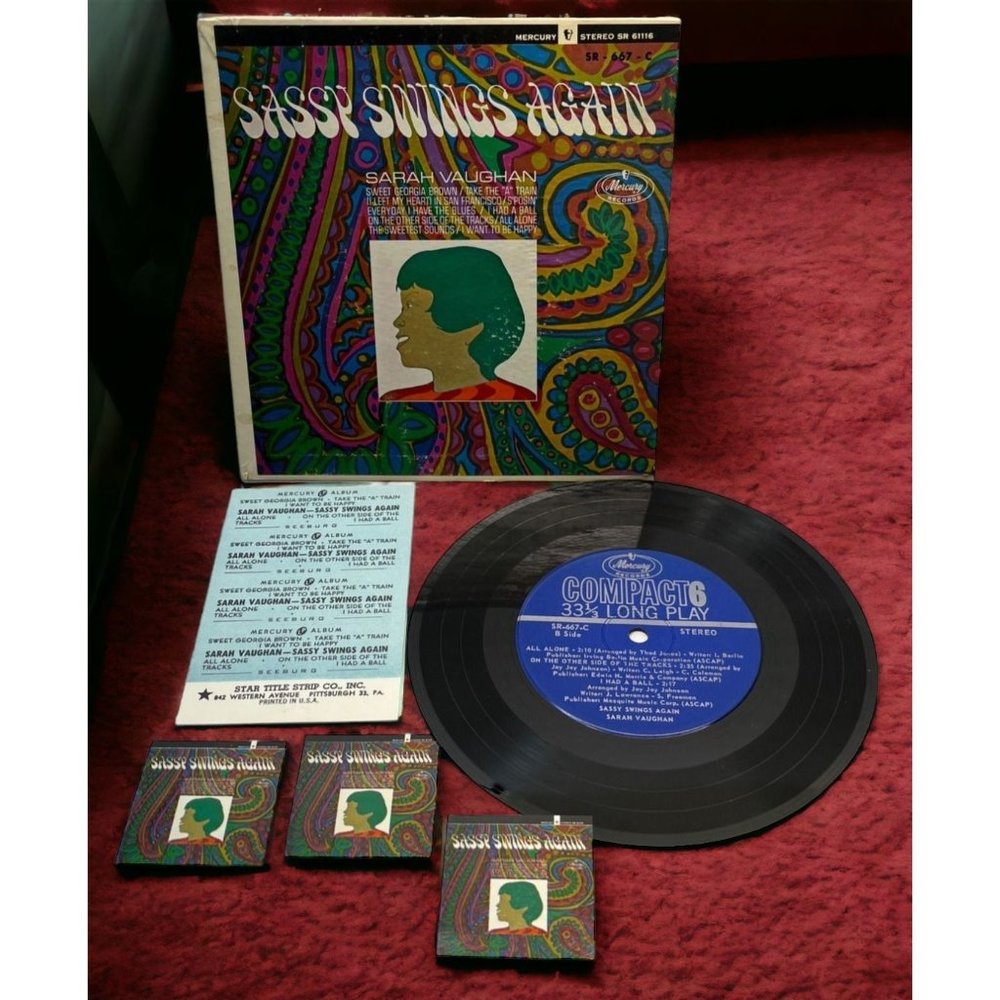 Sarah Vaughan Sassy Swings Again Compact 33 Jukebox 7" Record Mercury SR-667